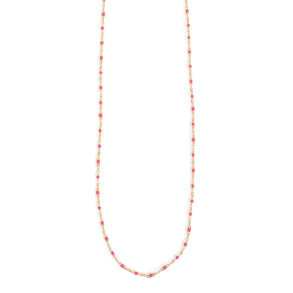 2046-0261 - Pure Steel Fuchsia Enamel Necklace