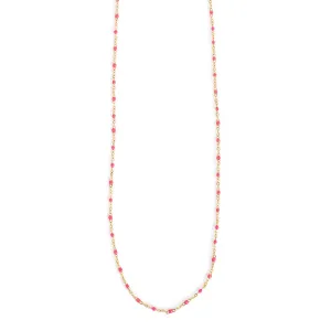 2046-0261 - Pure Steel Fuchsia Enamel Necklace