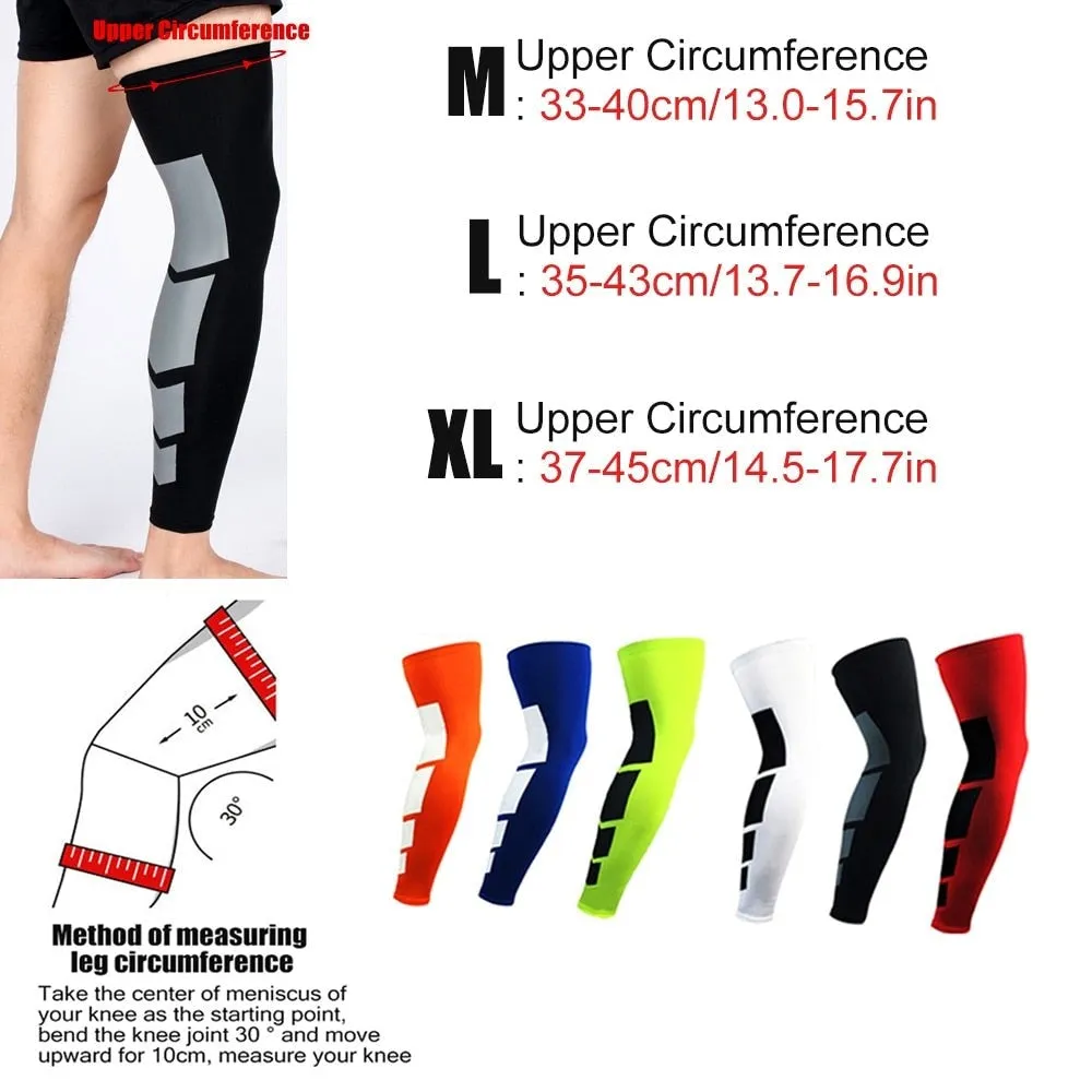 2pcs/pair Anti-slip Breathable Long Leg Bracefor Basketball Football Cycling