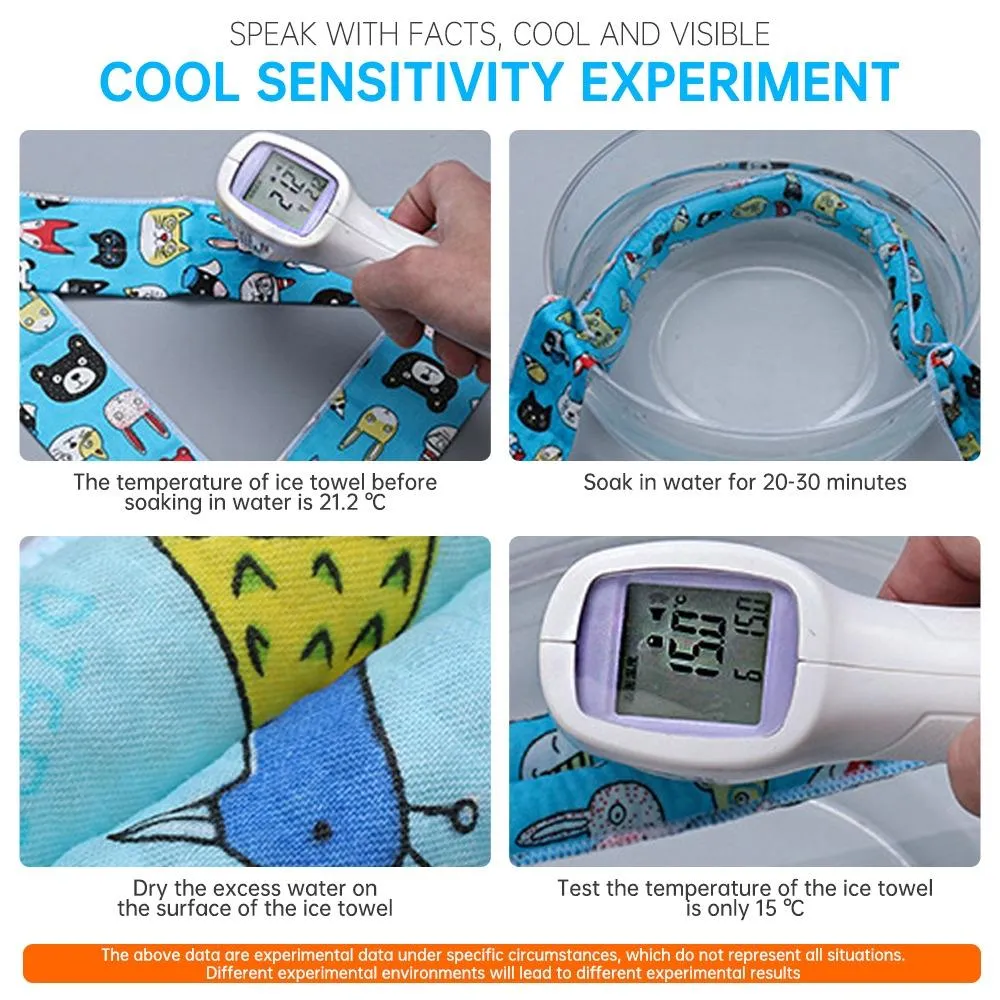 3 Pcs Summer Cooling Bandana Neck Wraps Scarf for Women Men Kids - Blue Bottom Bear