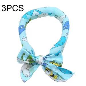 3 Pcs Summer Cooling Bandana Neck Wraps Scarf for Women Men Kids - Blue Bottom Bear