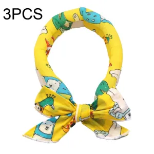 3 Pcs Summer Cooling Bandana Neck Wraps Scarf for Women Men Kids - Yellow Bottom Bear