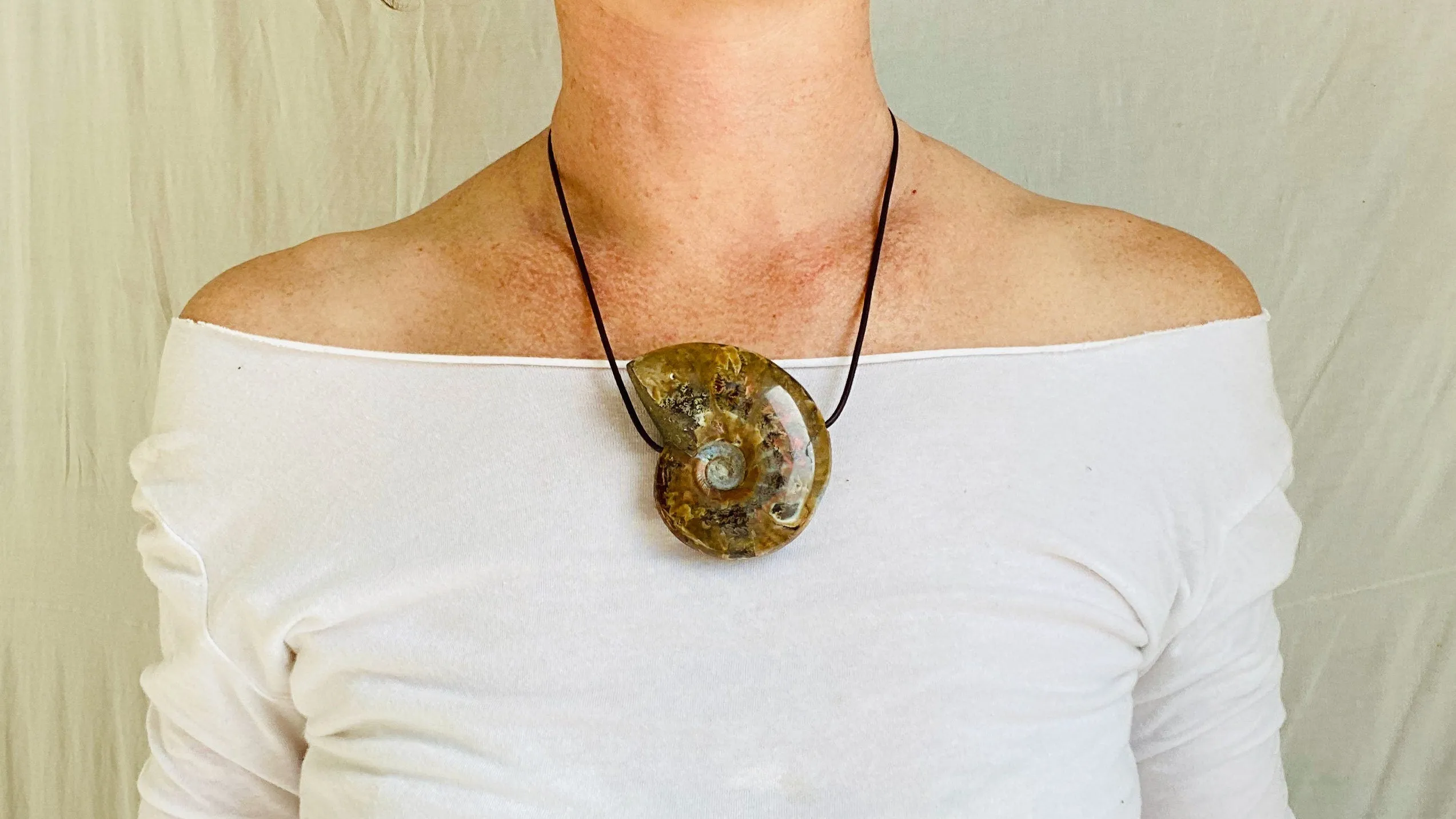 Ammonite Necklace. Sterling Silver. Medicine Necklace.