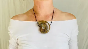 Ammonite Necklace. Sterling Silver. Medicine Necklace.