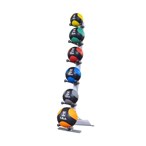 Body Solid Medicine Ball Package: medicine Ball Rack & (1) ea. of 4, 6, 8, 10, 12, and 14 lb. Medicine Balls