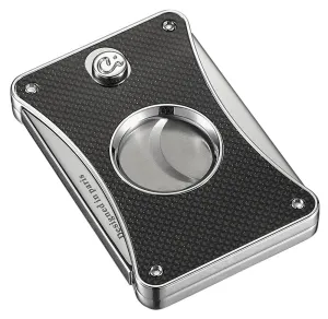 Caseti Dion Black Carbon Fiber Double Guillotine Cigar Cutter