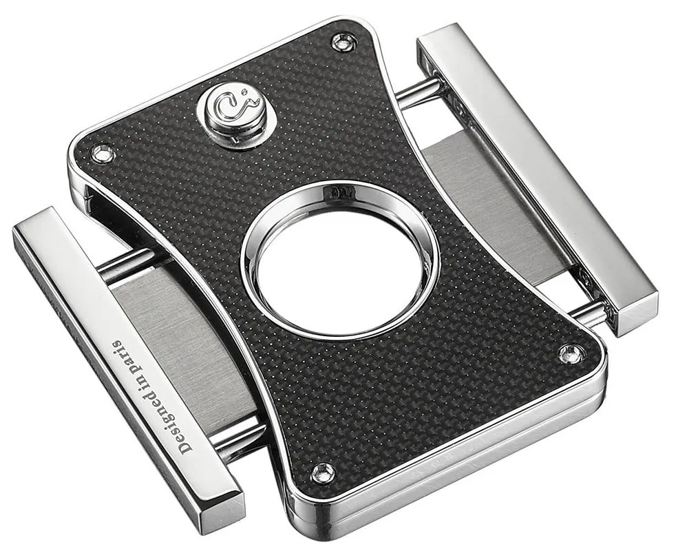 Caseti Dion Black Carbon Fiber Double Guillotine Cigar Cutter