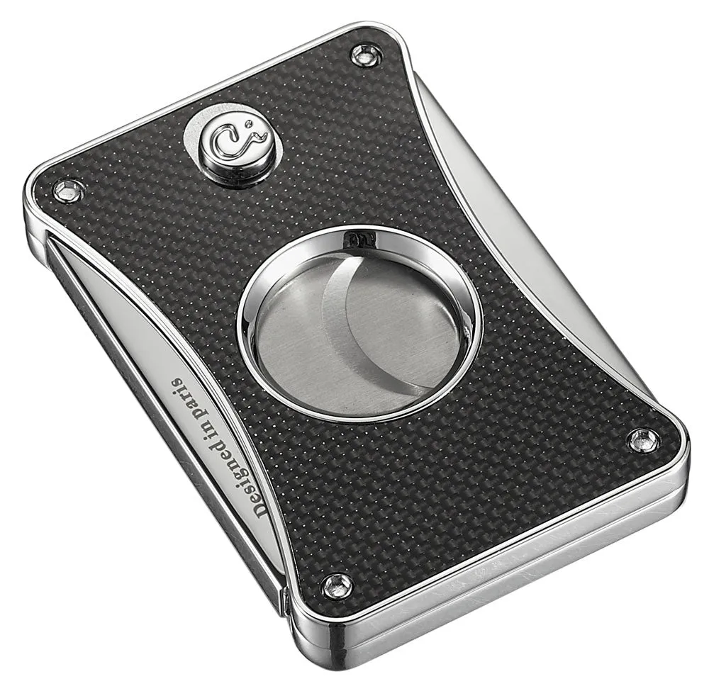 Caseti Dion Black Carbon Fiber Double Guillotine Cigar Cutter