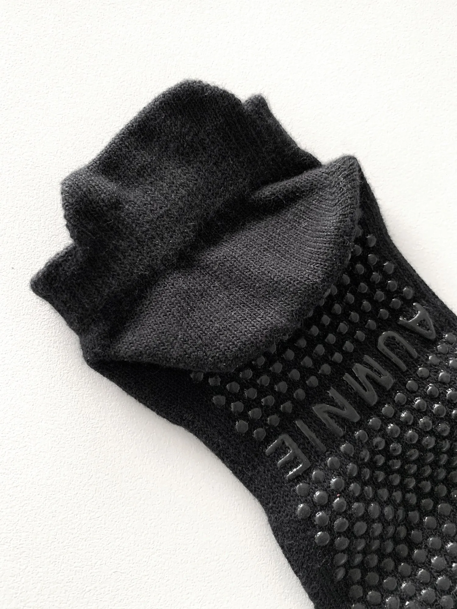 FULL TOE YOGA ANKLE SOCKS, BLACK