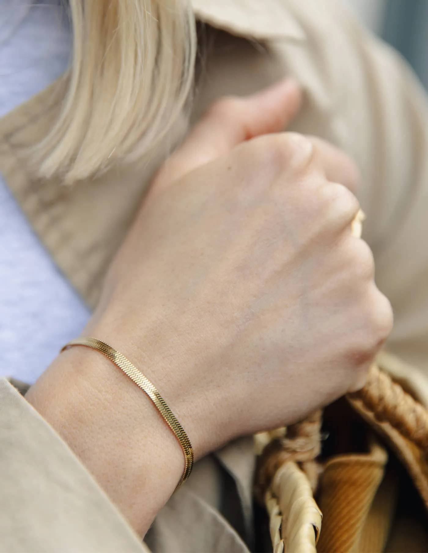 Nordic Muse Snake Chain Gold Bracelet