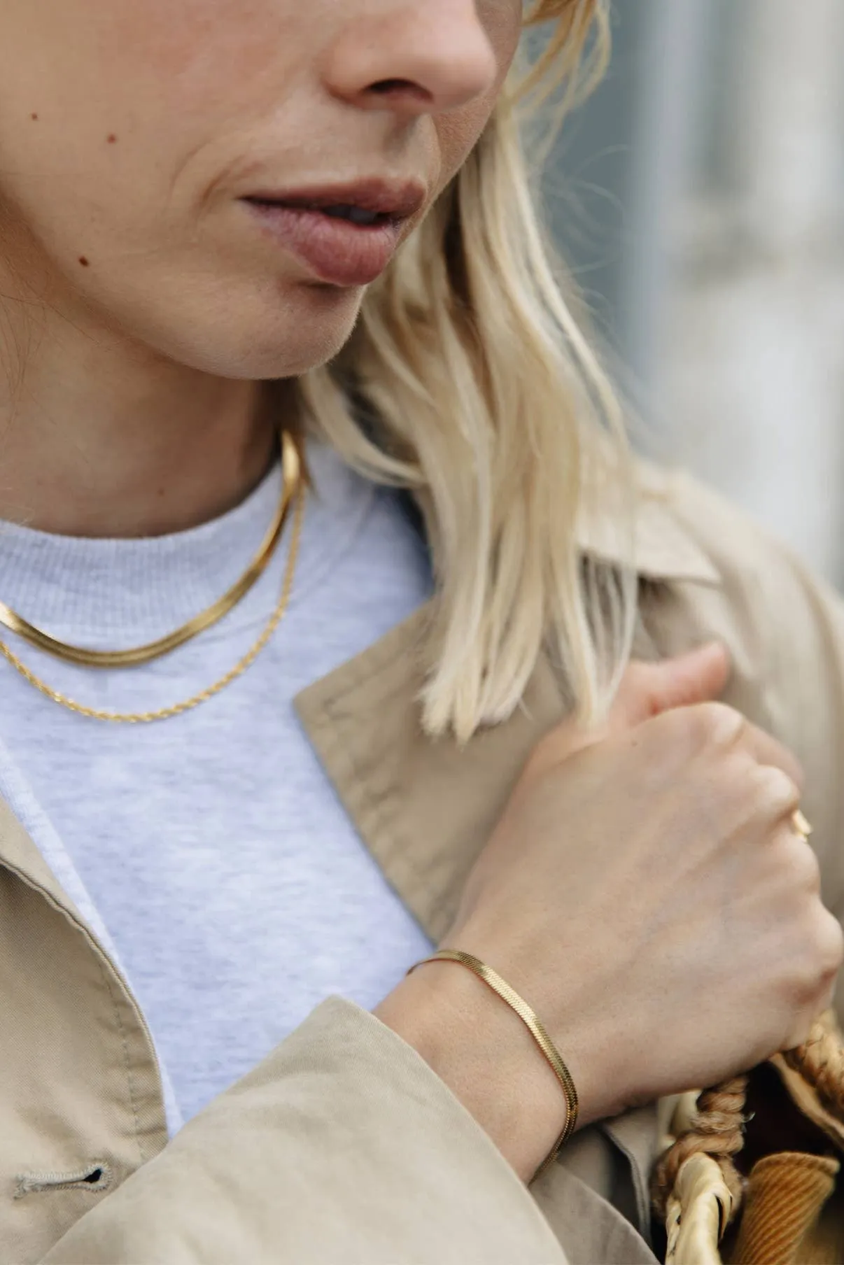 Nordic Muse Snake Chain Gold Bracelet