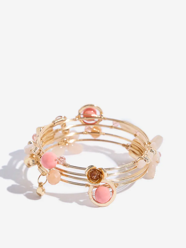 Westside Accessories Peach Charm Coil Bracelet