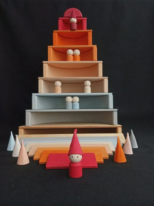 Wooden Rainbow Semicircles Building Boards