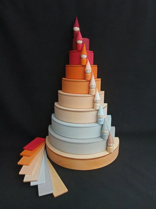 Wooden Rainbow Semicircles Building Boards