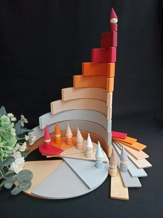 Wooden Rainbow Semicircles Building Boards