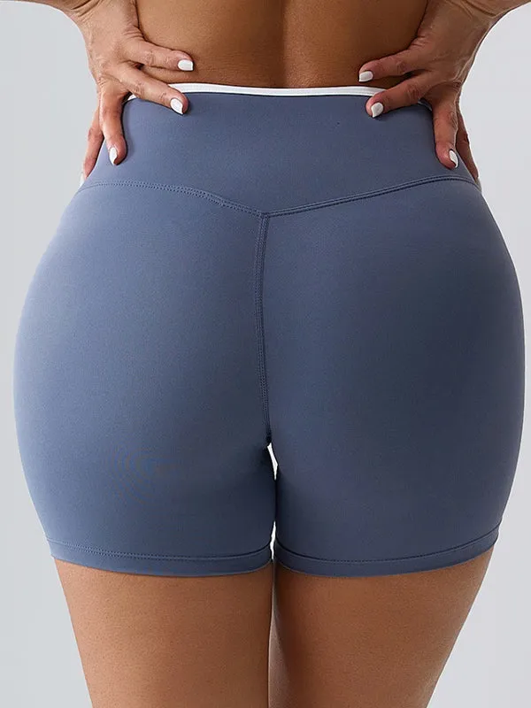 ZASUWA Female Push Up Design V-shaped Waist Contrast Color Shorts