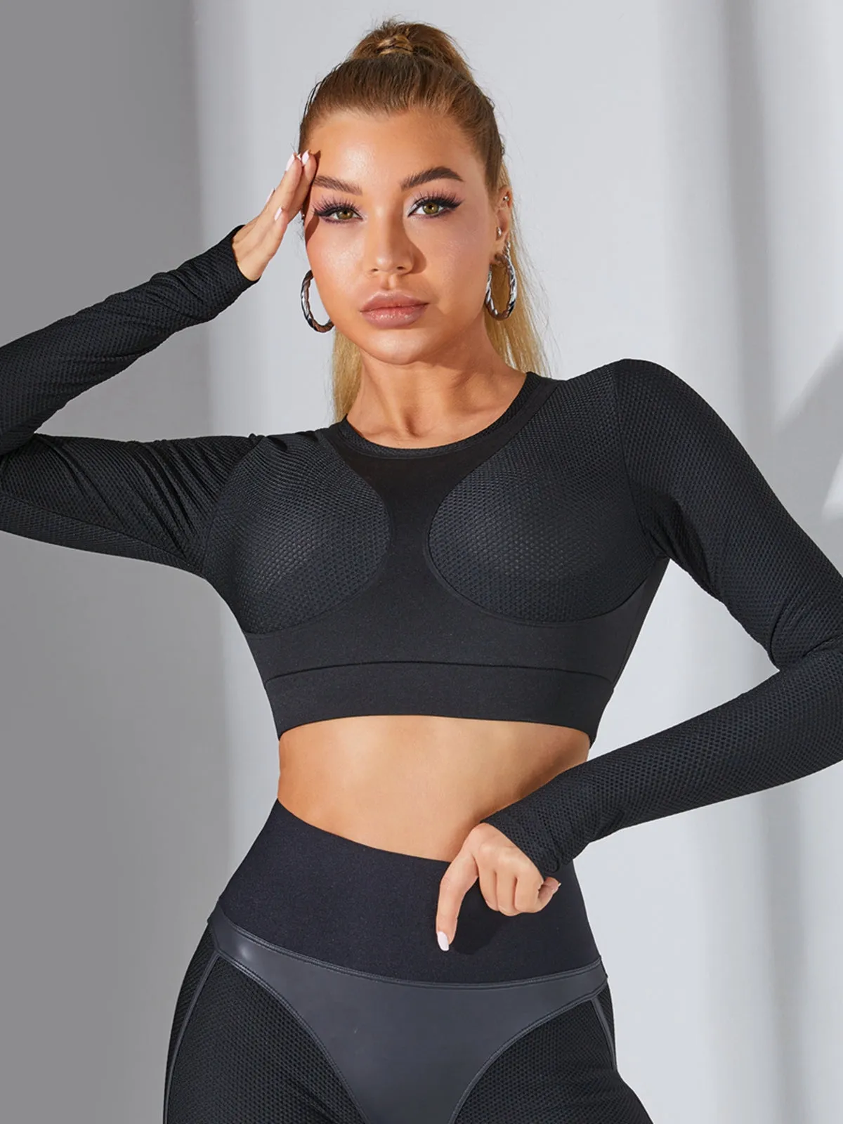 ZASUWA Fly Eye Contrast Color High-rise Hip-lift Sportswear